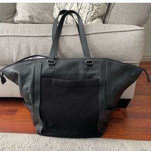 Betabrand Black Leather And Canvas convertible bag/backpack
